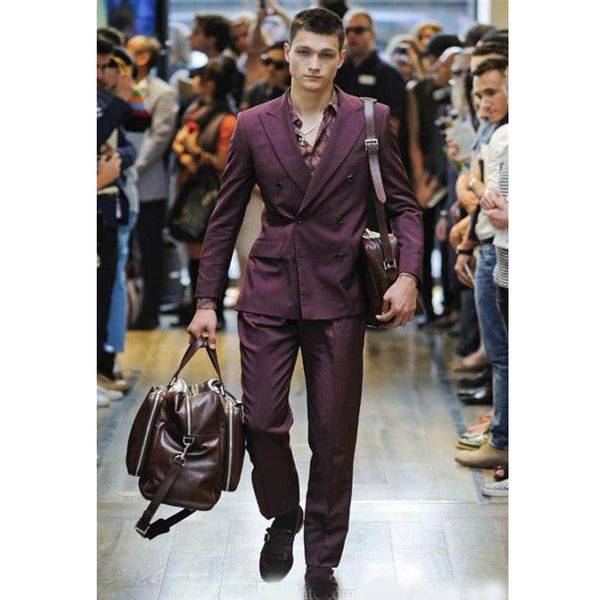 

popular double-breasted groomsmen peak lapel groom tuxedos groomsmen man suit mens wedding suits bridegroom (jacket+pants+bow, Black;gray