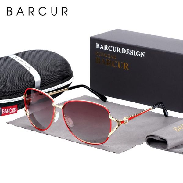

barcur women gradient sunglasses polarized sun glasses luxury round eyewear lunette de soleil homme, White;black