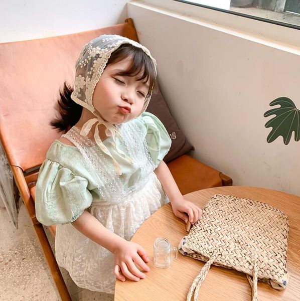 

2020 new style girls shirt summer fashion girls blouse 1-7t qh204, White;black