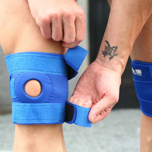 

knee pads basketball gaiter knee protectors for sport elastic neoprene patella brace belt support fastener adjustable, Black;gray