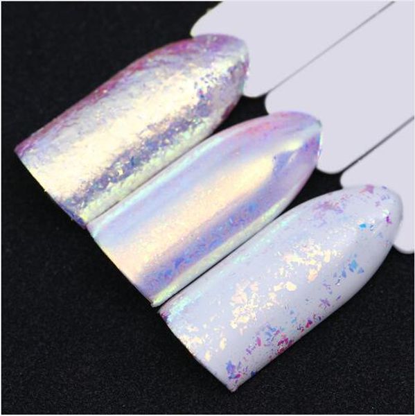 

chameleon neon nail glitter mirror iridescent nail sequins ab color chrome nail art pigment powder gel polish, Silver;gold