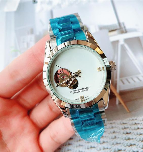 

men's 35mm neutral mechanical watch fashion gold watch limited stainless steel men's watch reception holiday gift watches, Slivery;brown