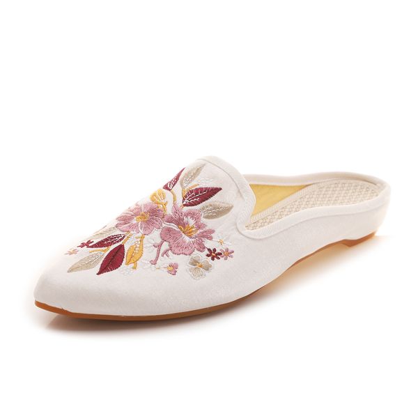 

versatile summer indoor lady embroidered cloth shoes, Black