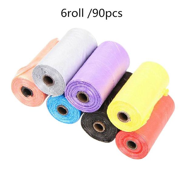 

plastic clean pet 6 rolls/90pcs waste bag dog for pets garbage puppy pick-up refill for pooper cat poop