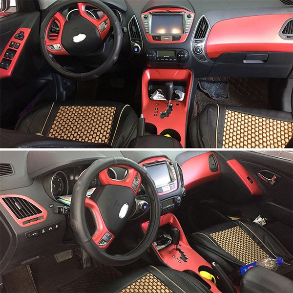 

for hyundai ix35 2010-2017 interior central control panel door handle 3d/5dcarbon fiber stickers decals car styling accessorie
