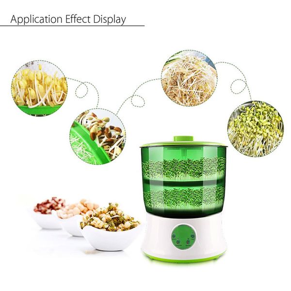 

digital home diy bean sprouts maker 2 layer automatic electric germinator seed vegetable seedling growth bucket biolomix