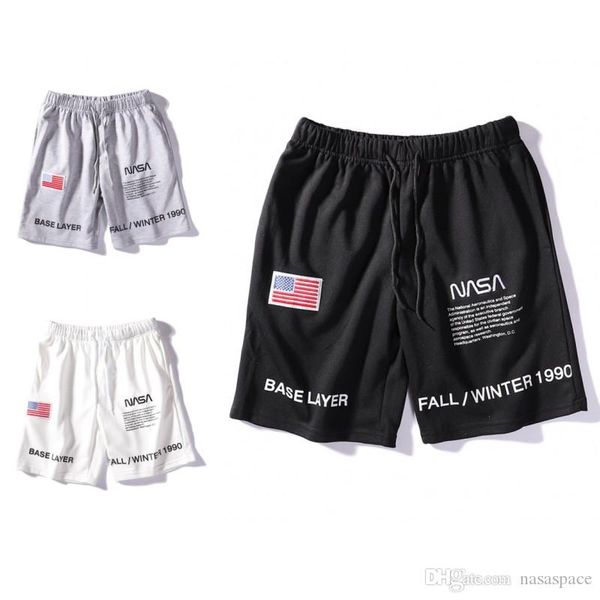 

nasa shorts mens short letter embroidery drawstring summer designer pants men women black white grey trend sweatpants size m-2xl
