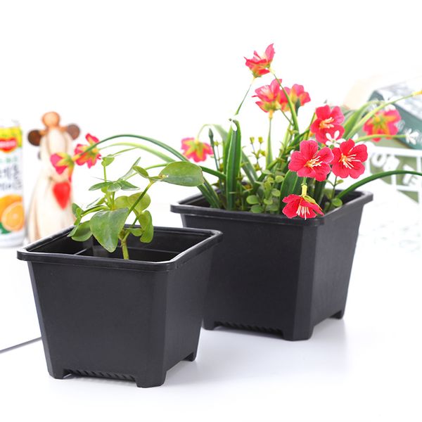 Quadrado Berçário Plantador De Pote de Plástico de Flor 3 Tamanho para Interior Home Desk Mesa de cabeceira ou Piso, e Quintal Ao Ar Livre, gramado ou Jardim Plantio DH0180