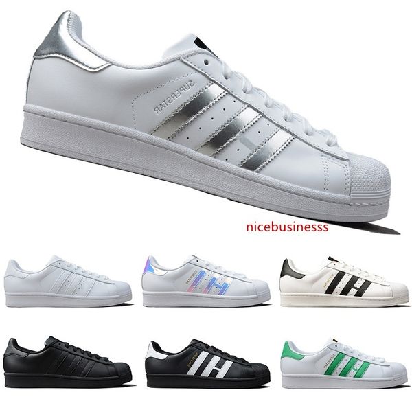 

designer superstar original white hologram iridescent junior superstars sneakers originals super star women men sport casual shoes 36-44