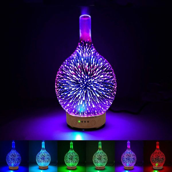 

creative fragrance lamps 3d glass humidifier led colorful night light aromatherapy machine household essential oil diffuser