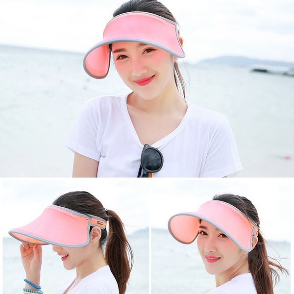 

uv protection hat summer outdoor couple sun protection visor cap, Black;white