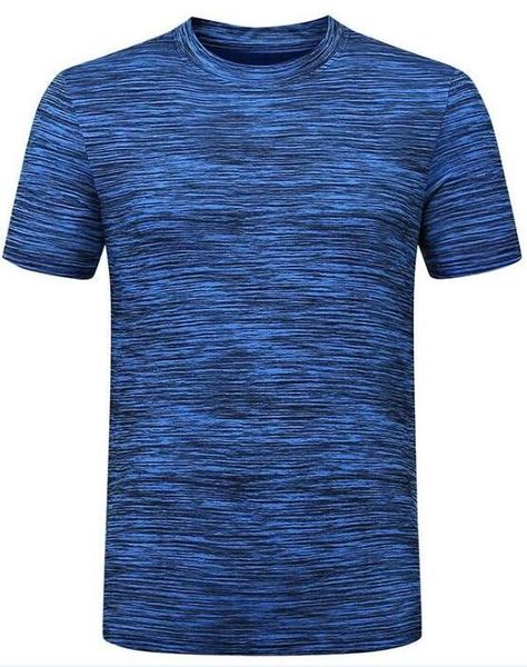 

2019 men's tight clothes running short-sleeved quick-drying t-shirt 5124, Black;blue