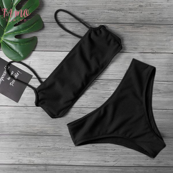 

bikini set push up swimwear women thong bikinis pure color swimsuit summer swim beachwear biquini swimming suit women, White;black