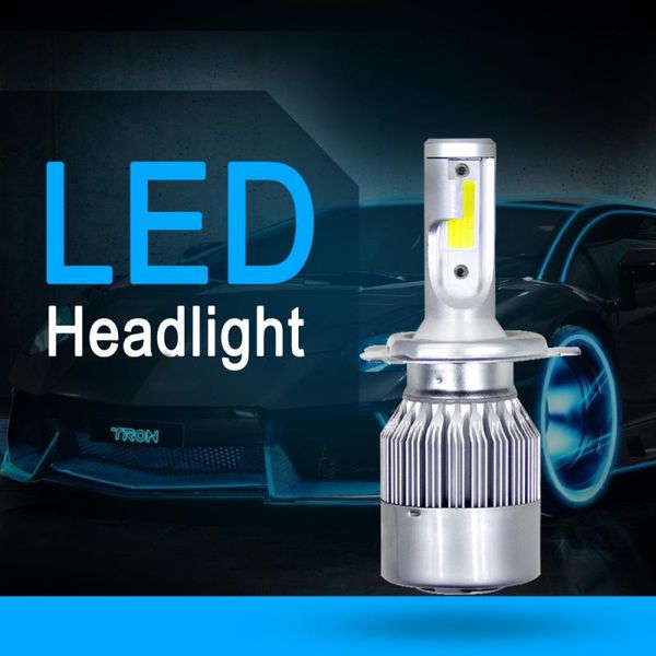 

h4 led headlight bulbs 72w 8000lm cob kit fog light foglight lamps high power 6000k white conversion car accessories