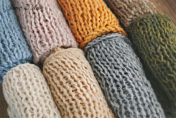 

jane z ann 8-color small square blanket mat mini cloth coarse wool hand-woven newborn pgraphy props 50x50cm, Yellow
