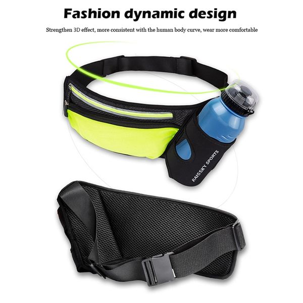 

outdoor sports pockets large-capacity running pockets breathable close-up bag sports bottle pockets riding hiking, Black;gray