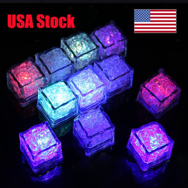 

США STOCK кубики льда засветиться Multicolor датчика жидкости для напитков и более Мигаю