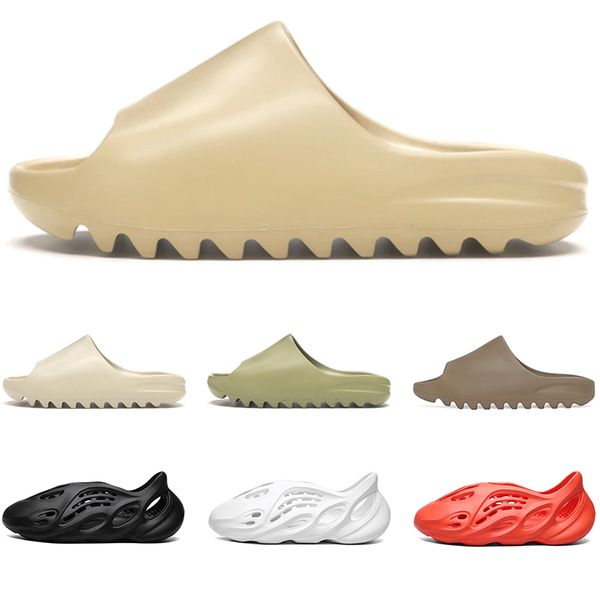 

2020 slides sandals triple black white flip flops bone desert sand resin beach womens mens slippers size 36-45