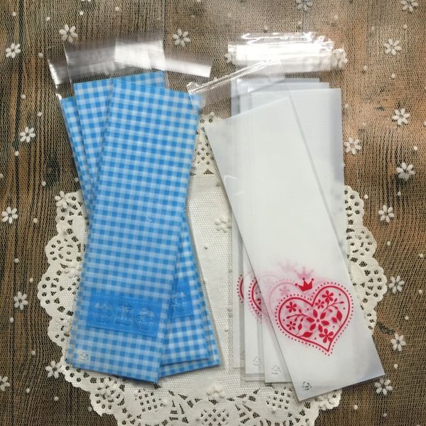 

100pcs long transparent self-adhesive seal opp diy gift cookie and candy packaging bag candy finger biscuits baking bags bz236