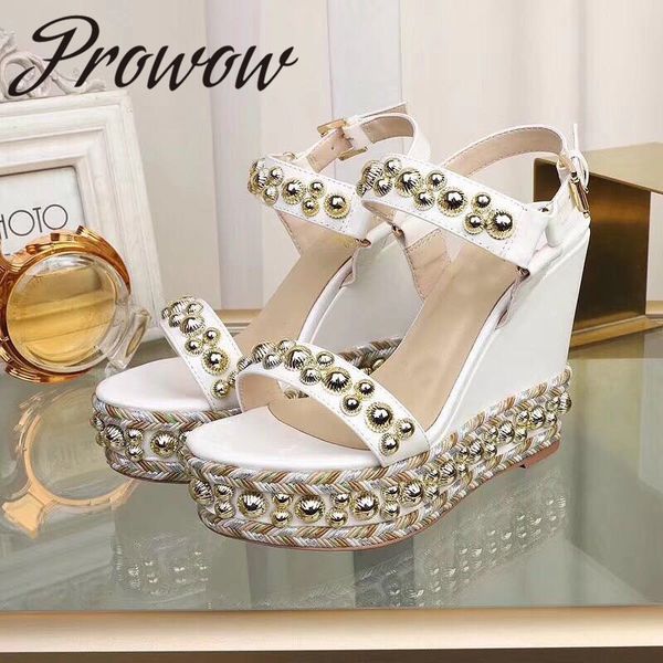 

prowow 2020 new fashion women's shoes sandals slope with waterproof, Black