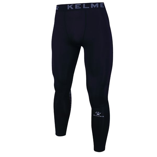 

kelme men's running tights sport training jogging legging pants long compression pants 3881111, Black;blue