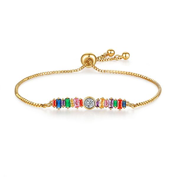 

fashion personality adjustable european and american colorful diamond zircon bracelet crystal bracelet ladies, Golden;silver