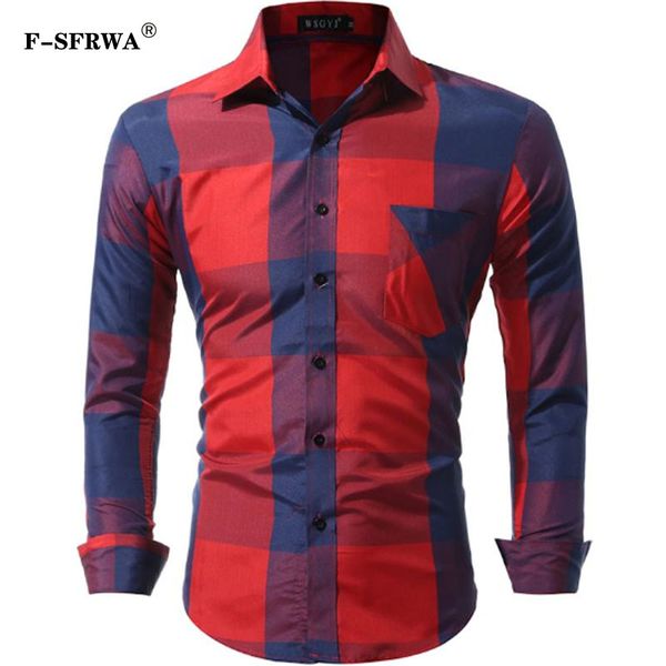 

brand 2019 fashion male shirt long-sleeves large grid oversize british business mens dress shirts slim men shirt xxxl, White;black