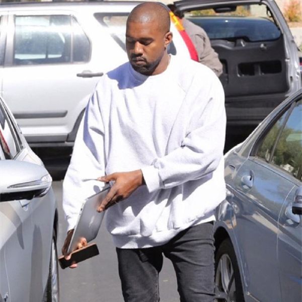 

kanye west sweatshirt oversized men women teenagers casual hip hop designer sweatshirt solid pullover all match clothing sweatshirts, Black