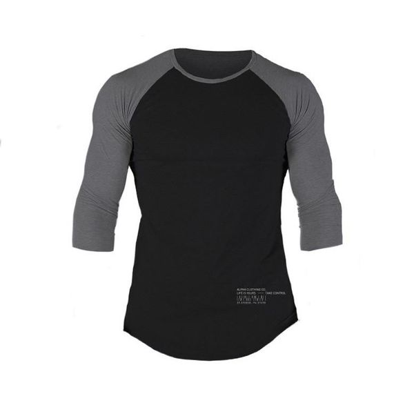 

new style muscle fitness brothers men's sports pure cotton elasticity exercise running half-sleeve shirt joint t-shirt a generat, White;black