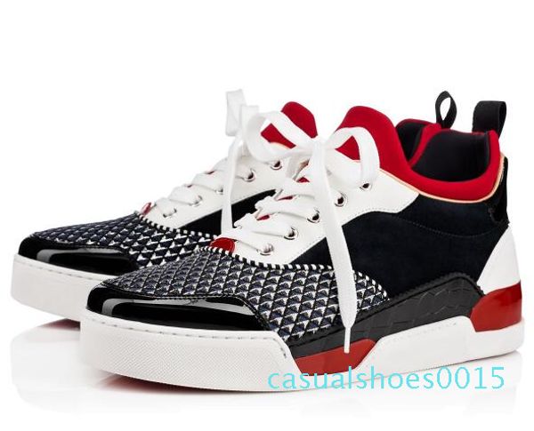 

aurelien red bottom shoes for men sneaker sports shoes flat aurelien trainers birthday wedding gift c15, Black
