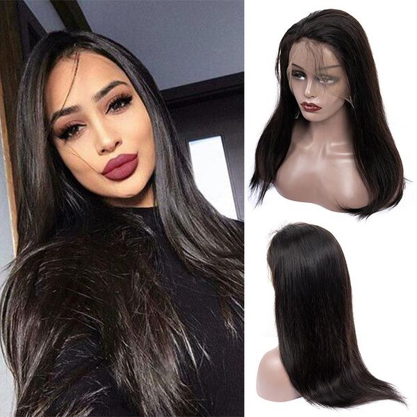

24inch 2019 new natural brazilian virgin human hair wigs glueless wig black long straight wig women black heat resistant hair replacement