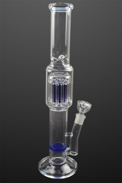 17 pollici Bong in vetro Pipa ad acqua Narghilè Braccio a nido d'ape Filtro Perc Olio Dab Rigs per accessori per fumatori