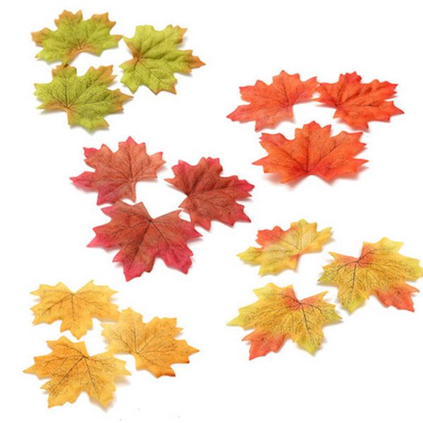 

package of approximately 100pcs assorted rich fall colored silk artificial leaves