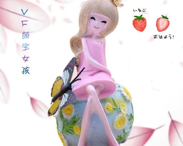 

car ornaments creative cartoon fruit girl resin crafts home office interior decoration auto accessories car styling girl gift