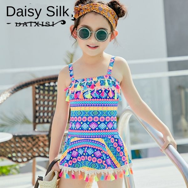 

gmujs daixisi cute national style dress girl's one-piece skirt daixisi children's cute national style dress swimsuit girl's c, White;black
