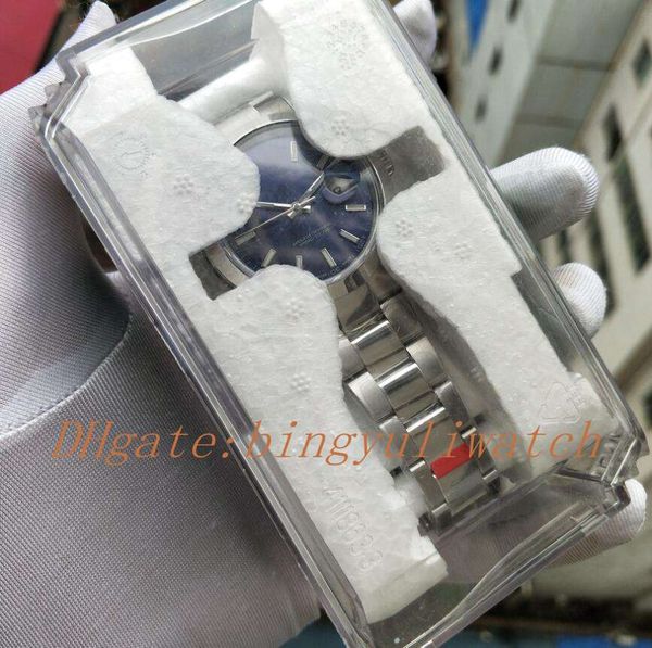 

luxury new factory watches classic 41mm new style series 2813 movement men smooth bezel automatic stainless steel strap blue dial perfect, Slivery;brown