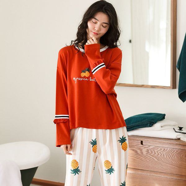 

skyyue spring autumn the new fashion outside cotton ladies' pajamas home leisure comfortable cotton ladies' pajamas, Blue;gray