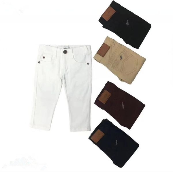 

2020 children clothing boys baby jeans kids trousers girl pants wholesale retail solid color black white 3-36 month ing, Blue