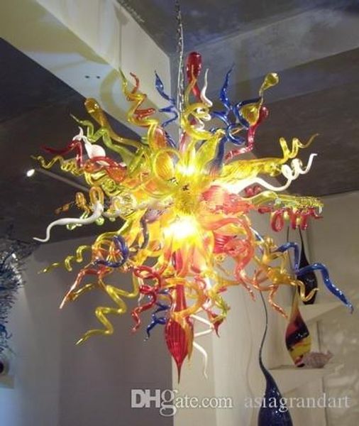 

modern hand blown glass chandelier light home decor modern crystal colorful glass chain chandelier chihuly style art glass pendant lamps