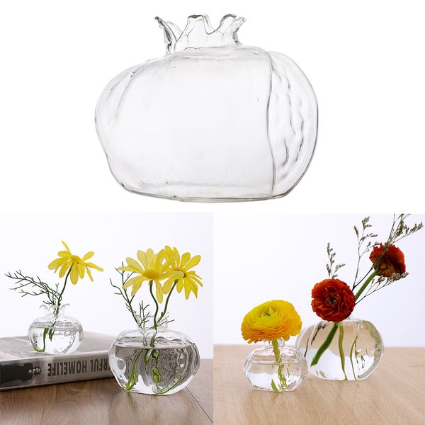 

handmade pomegranate clear glass flower vase for wedding party home table decor