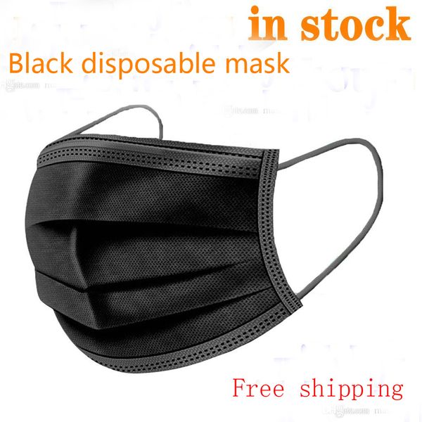 

маска одноразовая рм2,5 нетканые 3 слойные black face mouth маски респиратора unisex защиты ткани от пыли