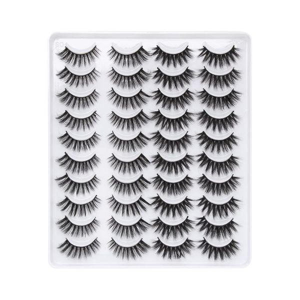 

20 pairs mixed styles 3d faux mink false eyelashes natural wispy criss-cross fluffy eyelash soft handmade thick long lashes