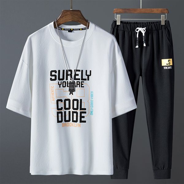 

trousers sets t shirts+ two pieces set fashion gradient track suit brand fitness sportswears casual tracksuit men, Gray