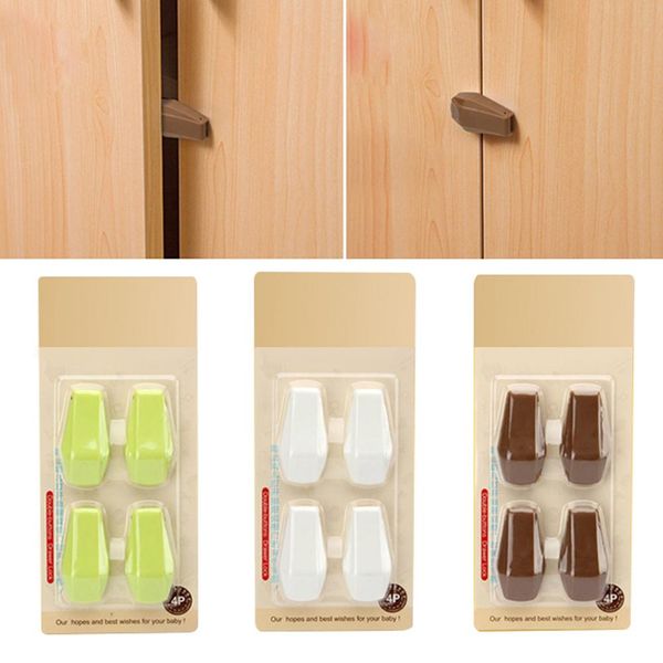 

4 pcs baby kids box drawer cupboard cabinet wardrobe door fridge safety locks tool baby hand protection device