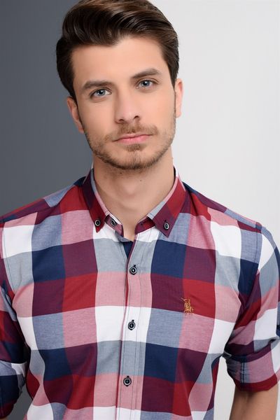 

g662 dewberry shirt -dark blue-burgundy, White;black