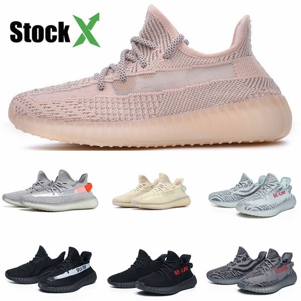 

2020 новый kanye west static v2 белых все светоотражающие женщины люди открытых кроссовки спорта кроссовки аутентичного размер 35-45 # qa397
