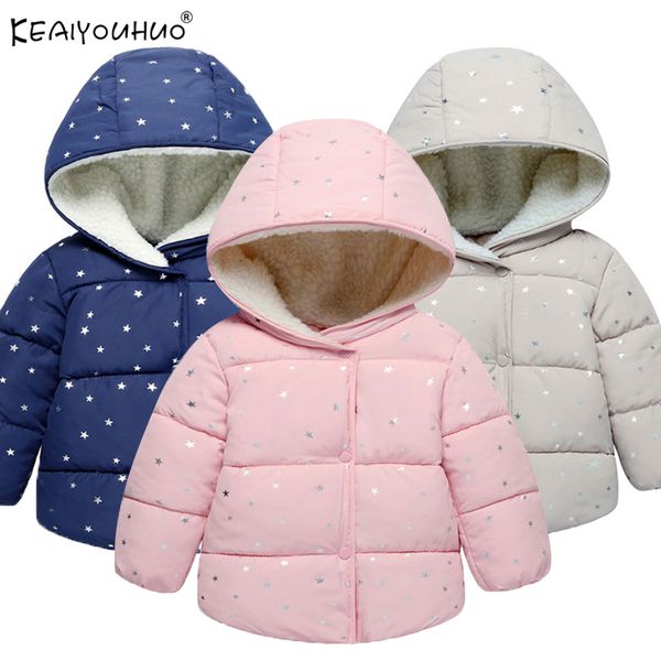 

keaiyouhuo winter girls coats kids outerwear clothes 2018 new children clothing girls jacket coat cotton warm jackets for, Blue;gray