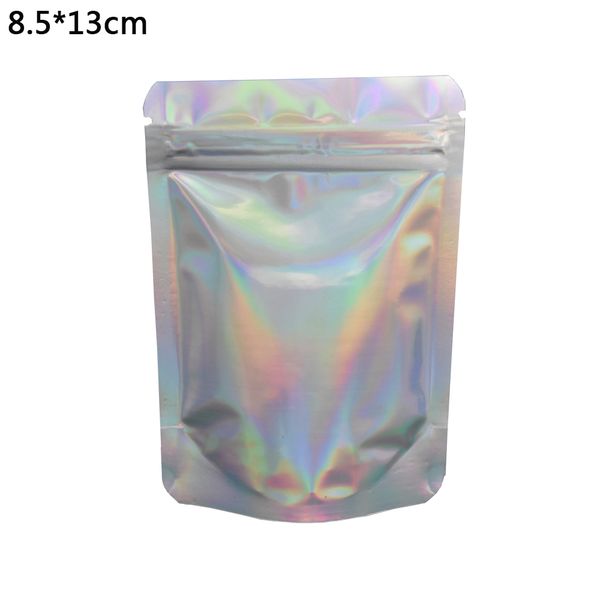 

8.5*13 см мешок лазера крышкой замка застежка-молнии алюминиевой фольги мешки упаковки термосвариваемые постоять пакет застежки-молнии фольг
