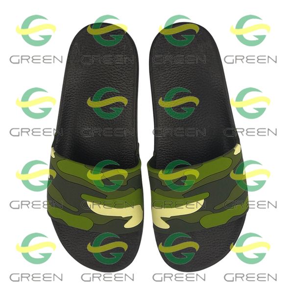 

happyslides club 2020 mens flat logo customized summer slippers for men sandals custom pvc men's slippers slides sandals, Black