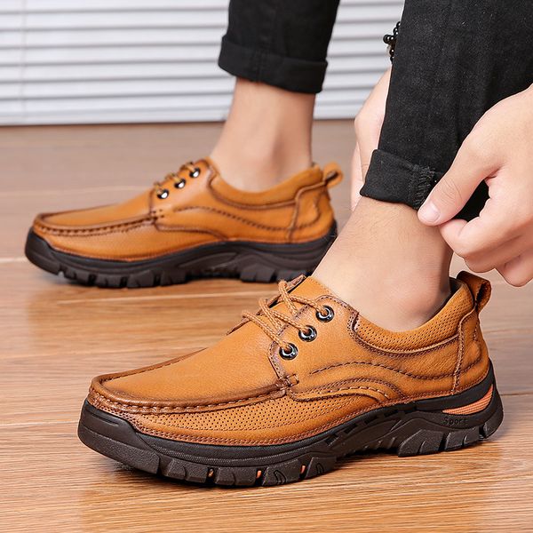 

genuine leather men outdoor shoes breathable walking hiking shoes climbing mountain trekking hiking sneakers zapatillas